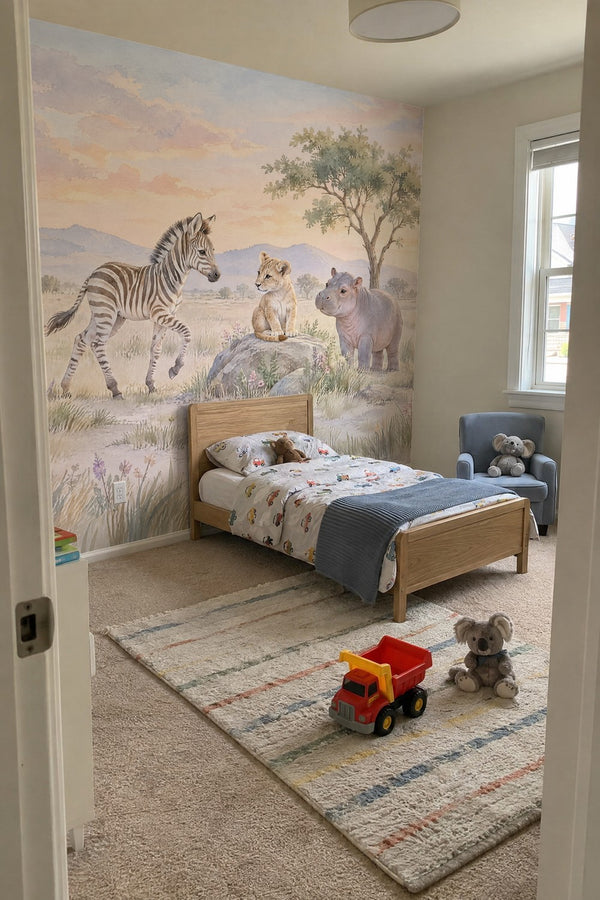 Mural styled in room