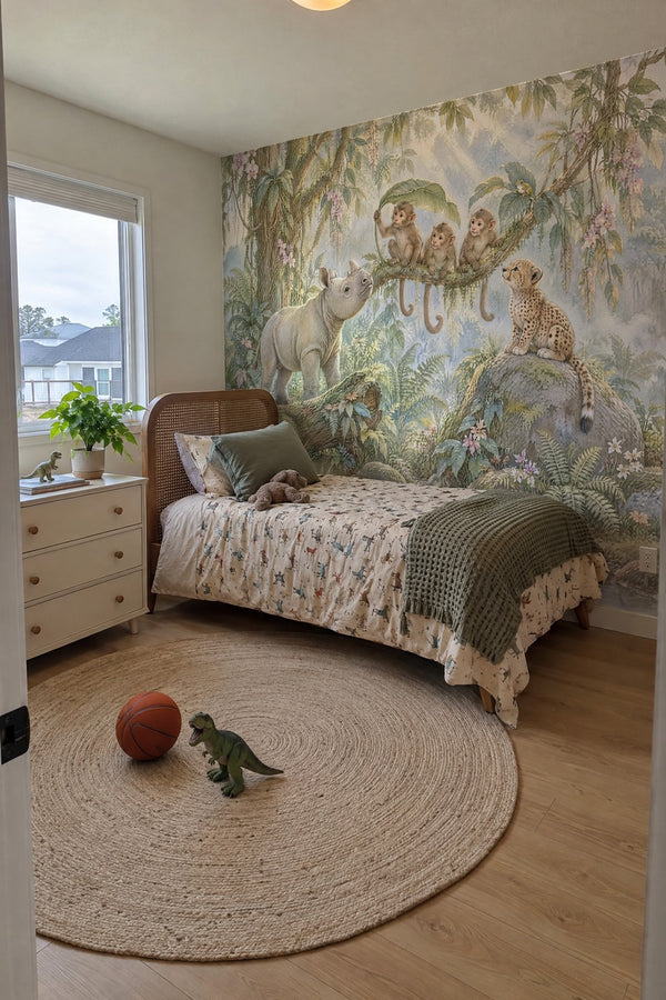 Mural styled in room