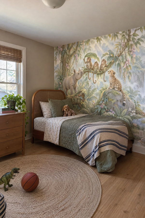 Mural styled in room
