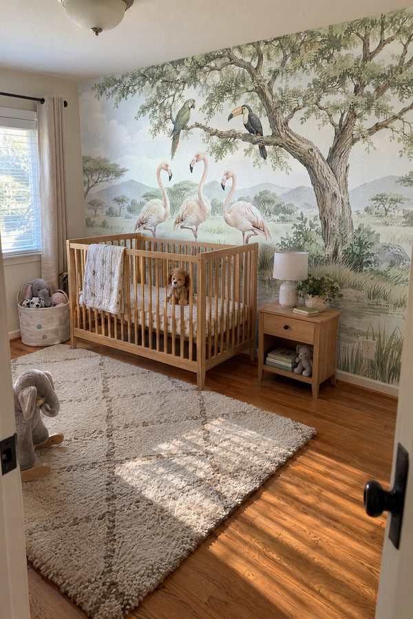 Mural styled in room