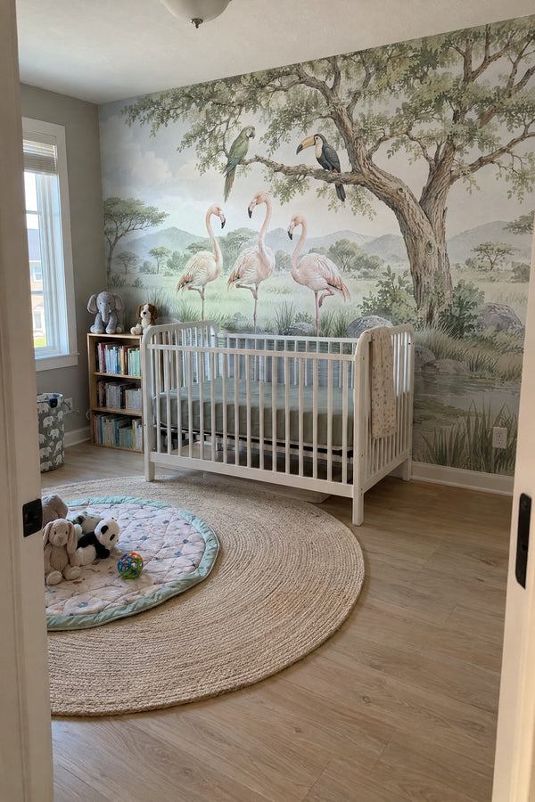 Mural styled in room
