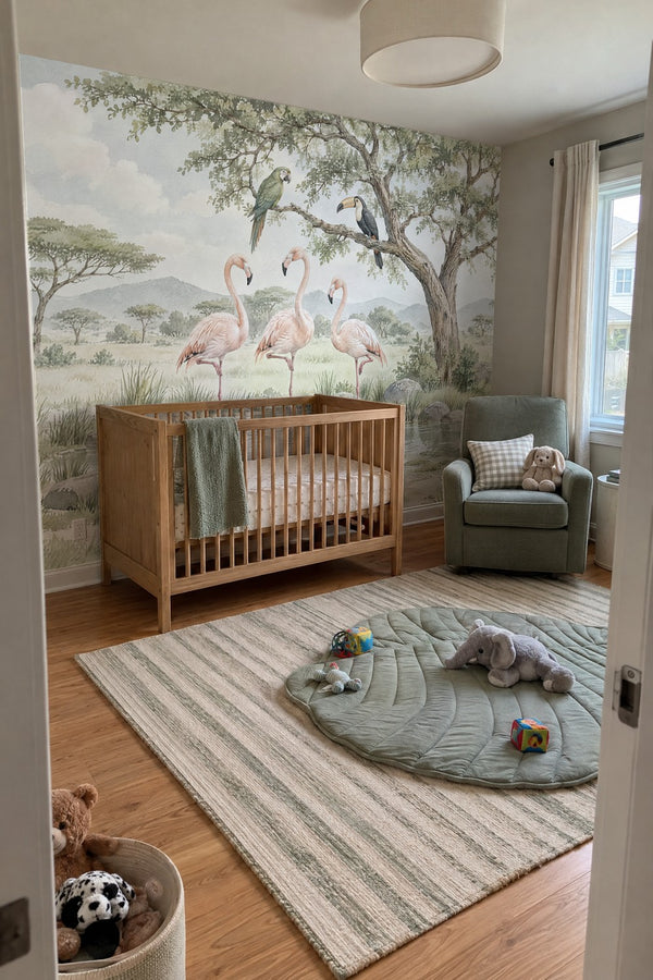 Mural styled in room