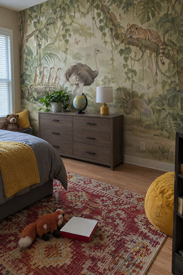 Mural styled in room