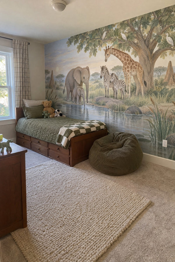 Mural styled in room