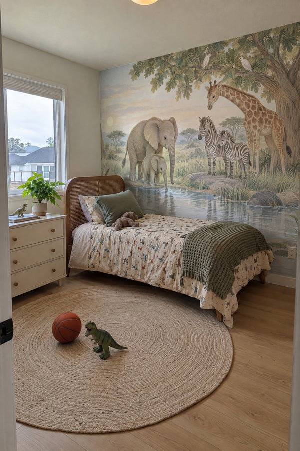 Mural styled in room