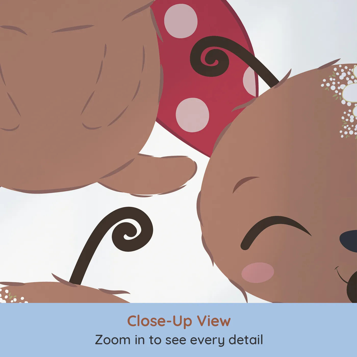 Close-up view of Whimsy Tots' Spring Blossom Sky Wall Mural (Turn Their Room into a Breath of Fresh Air).Gender-Neutral