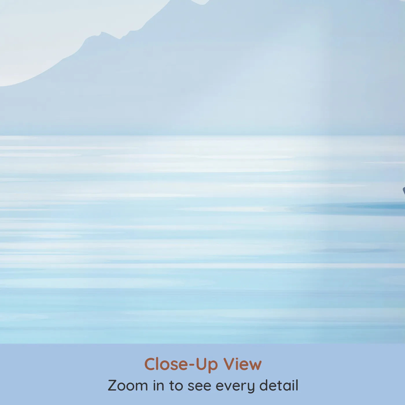 Close-up view of Whimsy Tots' Misty Morning Sailboats Wall Mural (Turn Their Room into a Calm and Gentle Seascape).Gender-Neutral