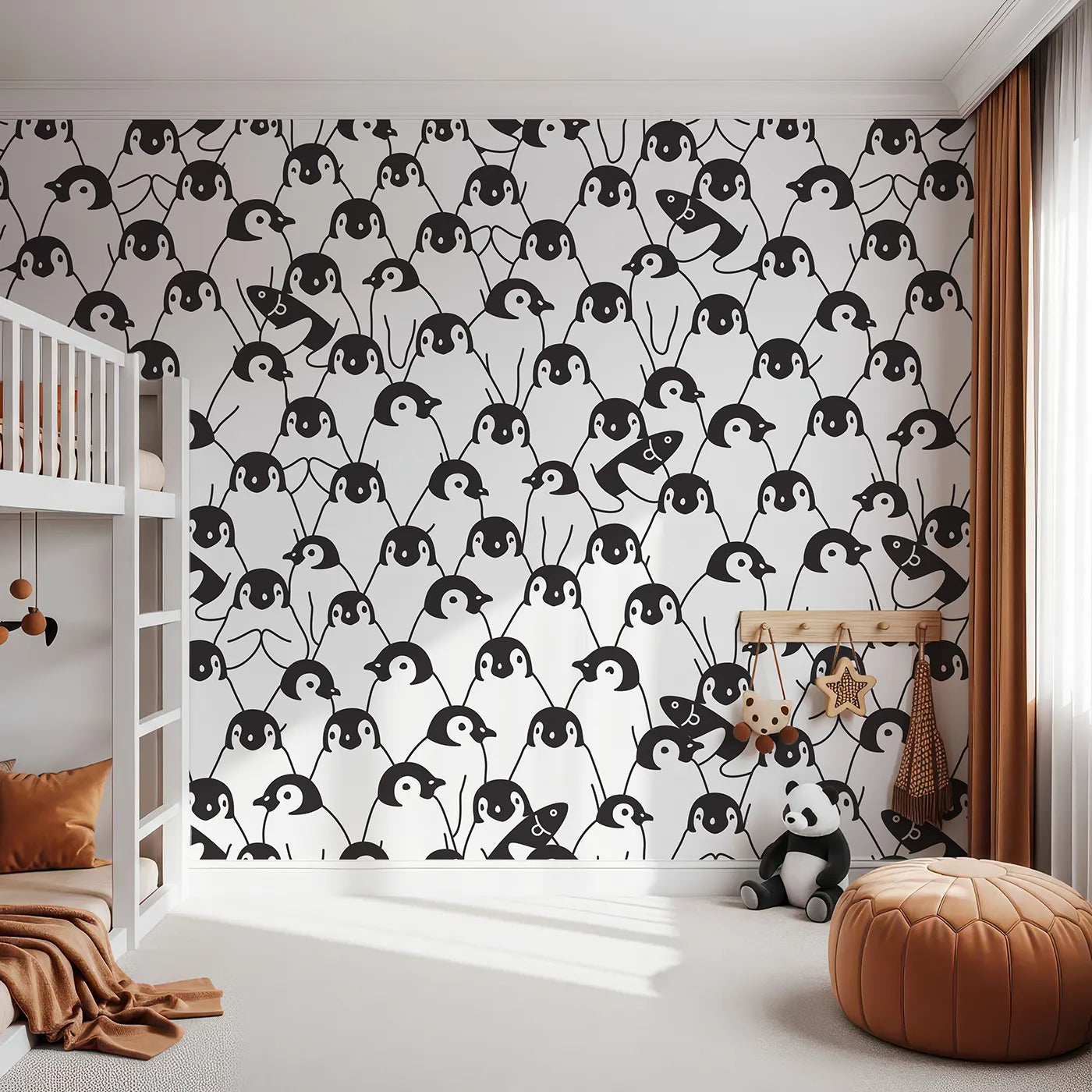 Front view of Whimsy Tots' Penguin Party Wall Mural
