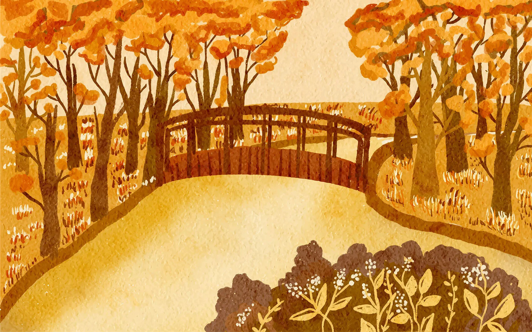 A Quiet Bridge in a Forest of Gold