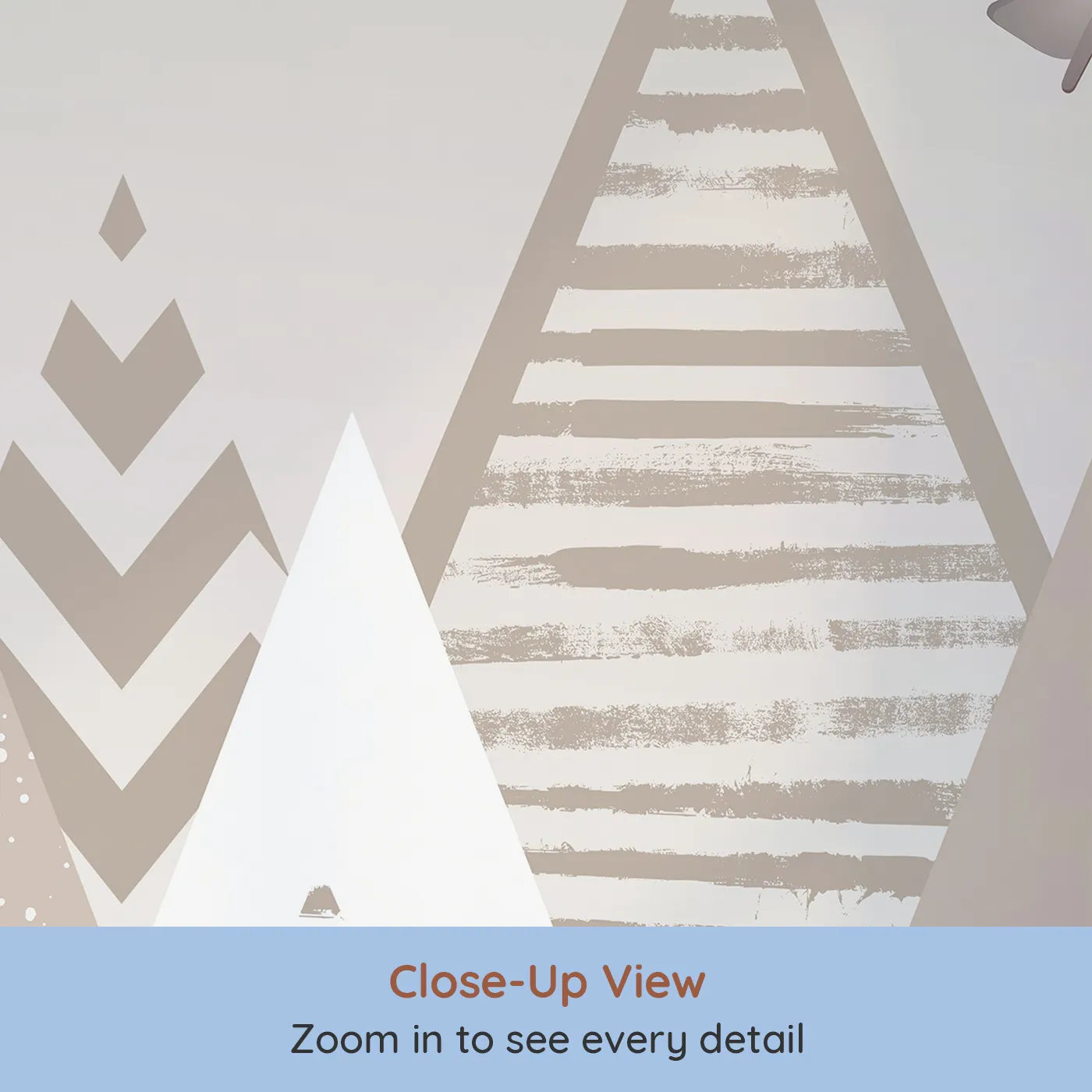 Close-up view of Whimsy Tots' Vintage Mountain Air Show Wall Mural (Turn Their Room into a Nostalgic, High-Flying Dream).Gender-Neutral