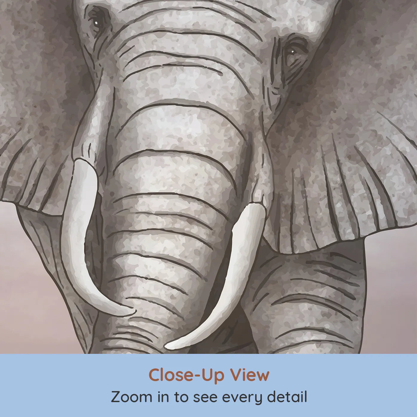 Close-up view of Whimsy Tots' Dusty Rose Safari Wall Mural (Turn Their Room into a Chic and Stylish Safari).Best for Girls