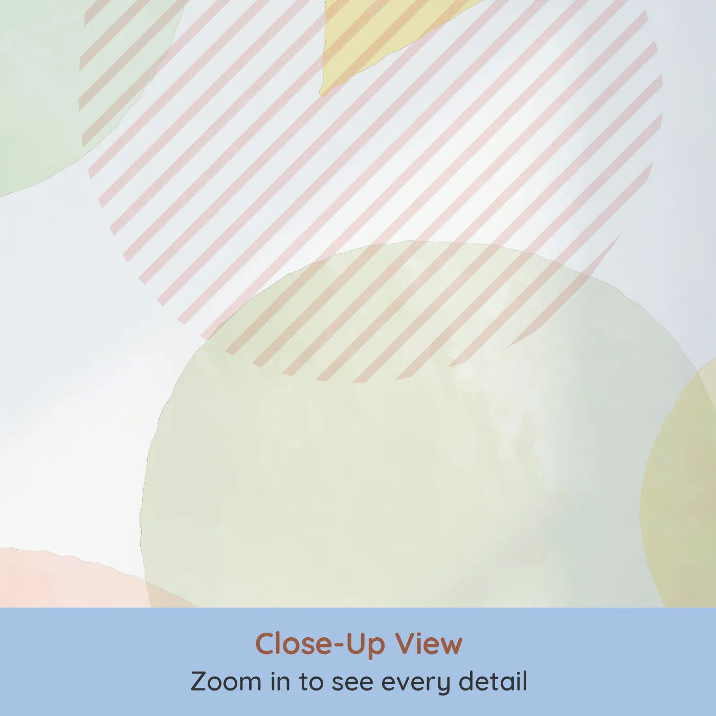 Close-up view of Whimsy Tots' Pastel Geometric Shapes Wall Mural (Turn Their Room into a Playground of Soft Shapes).Gender-Neutral