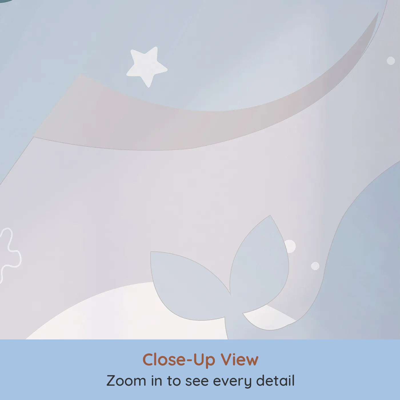 Close-up view of Whimsy Tots' Flying Whales in the Clouds Wall Mural (Turn Their Room into a Dreamy, Sky-High Ocean).Gender-Neutral