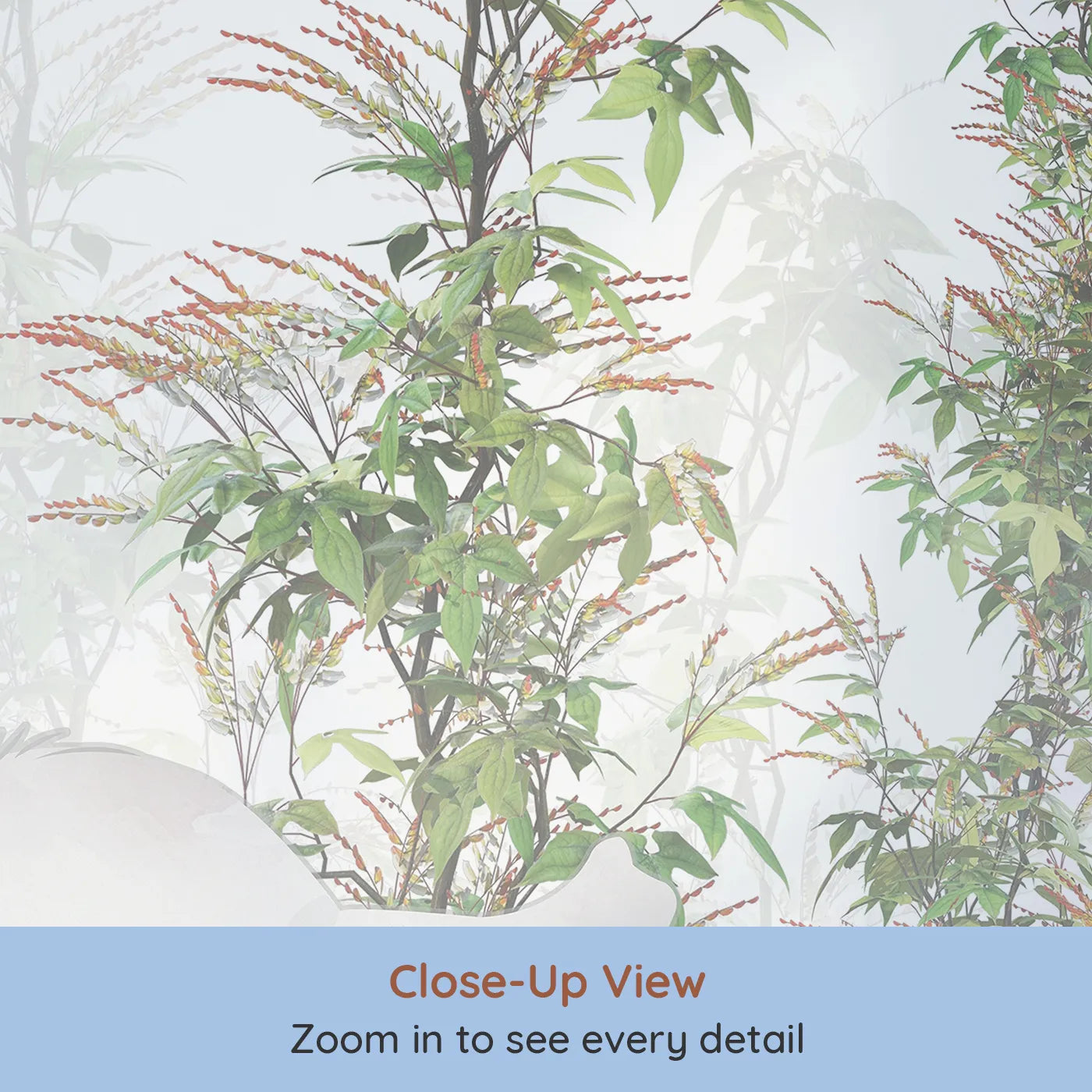 Close-up view of Whimsy Tots' Jungle Thicket Wall Mural (Turn Their Room into a Deep and Leafy Hideaway).Gender-Neutral