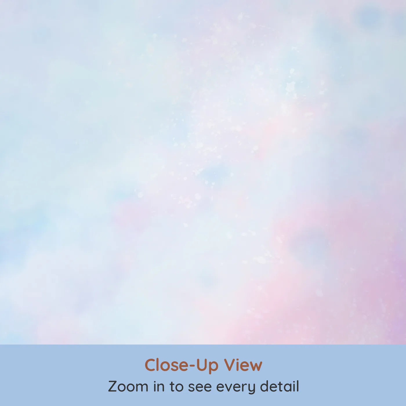 Close-up view of Whimsy Tots' Pastel Galaxy Cloud Wall Mural (Turn Their Room into a Dreamy, Cotton-Candy Cosmos).Gender-Neutral