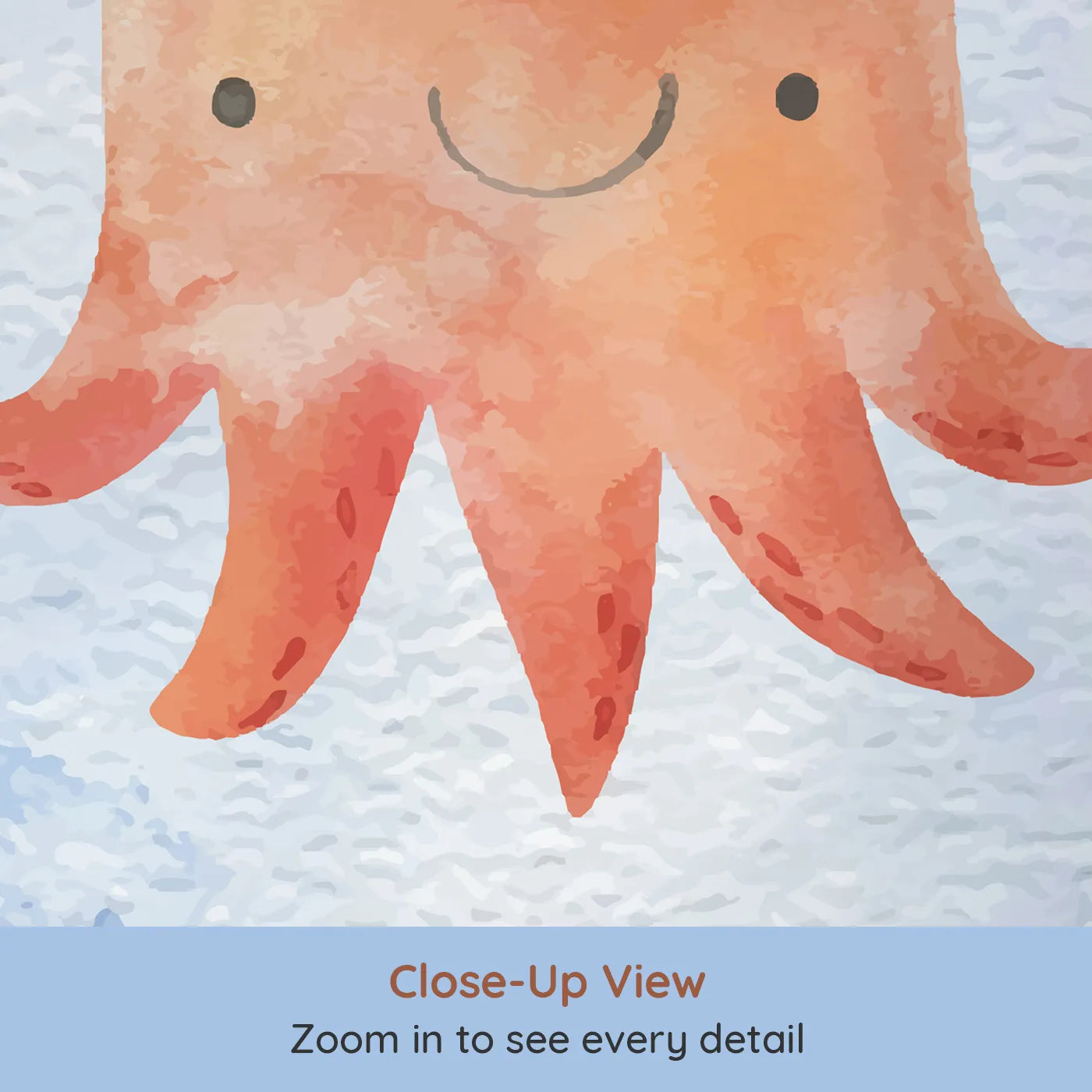 Close-up view of Whimsy Tots' Pirate Octopus Wall Mural (Turn Their Room into a Swashbuckling Underwater Adventure).Gender-Neutral
