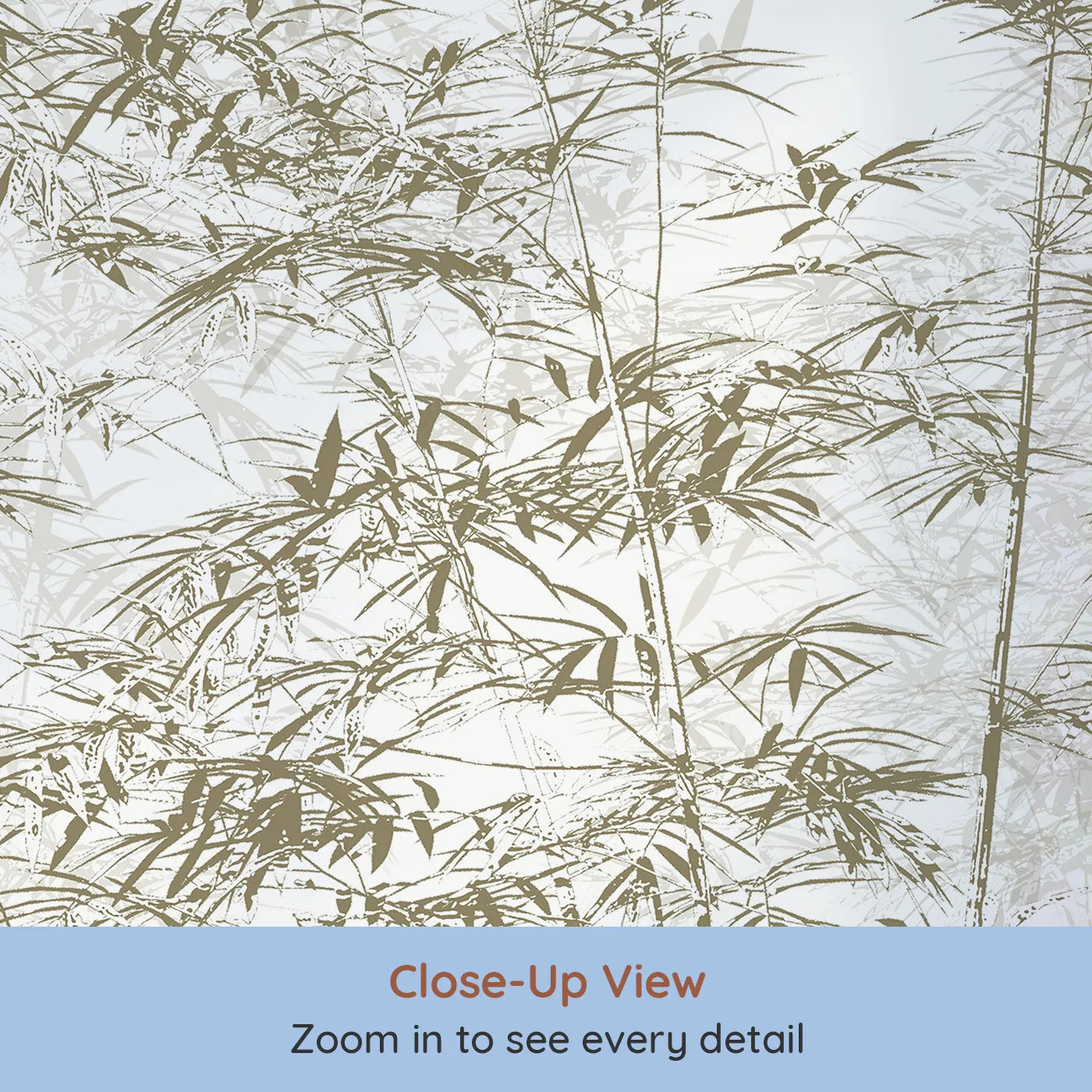 Close-up view of Whimsy Tots' Brown Bamboo Engraving Wall Mural (Turn Their Room into a Classic, Zen-Like Grove).Gender-Neutral