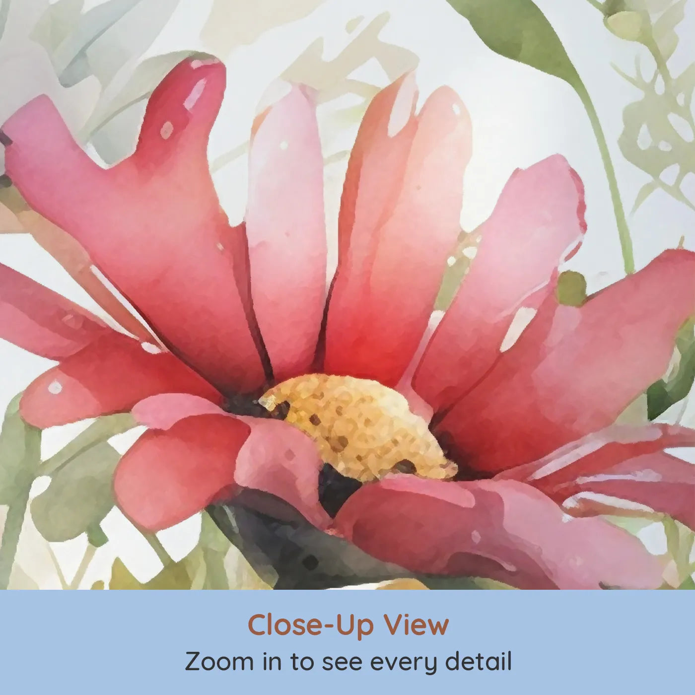 Close-up view of Whimsy Tots' Watercolor Wildflower Border Wall Mural (Turn Their Room into a Meadow of Delicate, Painted Flowers).Gender-Neutral