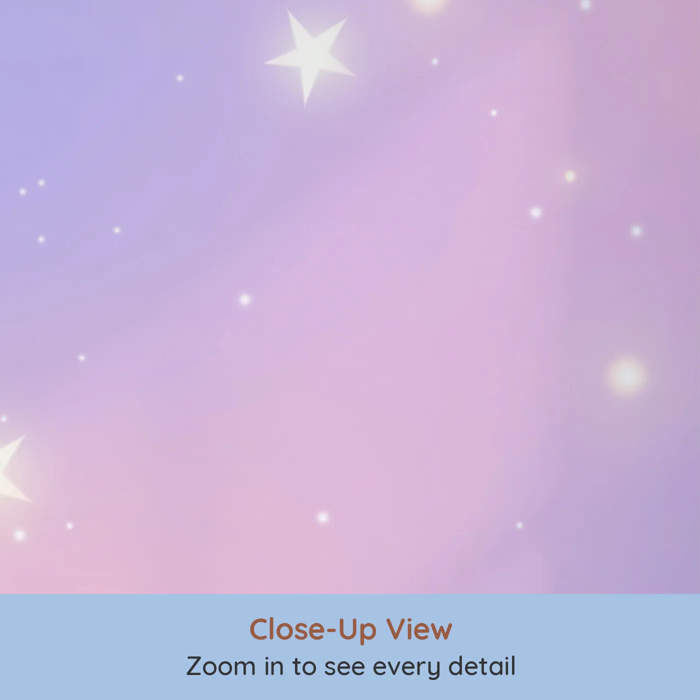 Close-up view of Whimsy Tots' Pastel Rainbow Starry Sky Wall Mural (Turn Their Room into the Sweetest, Most Magical Dreamscape).Gender-Neutral