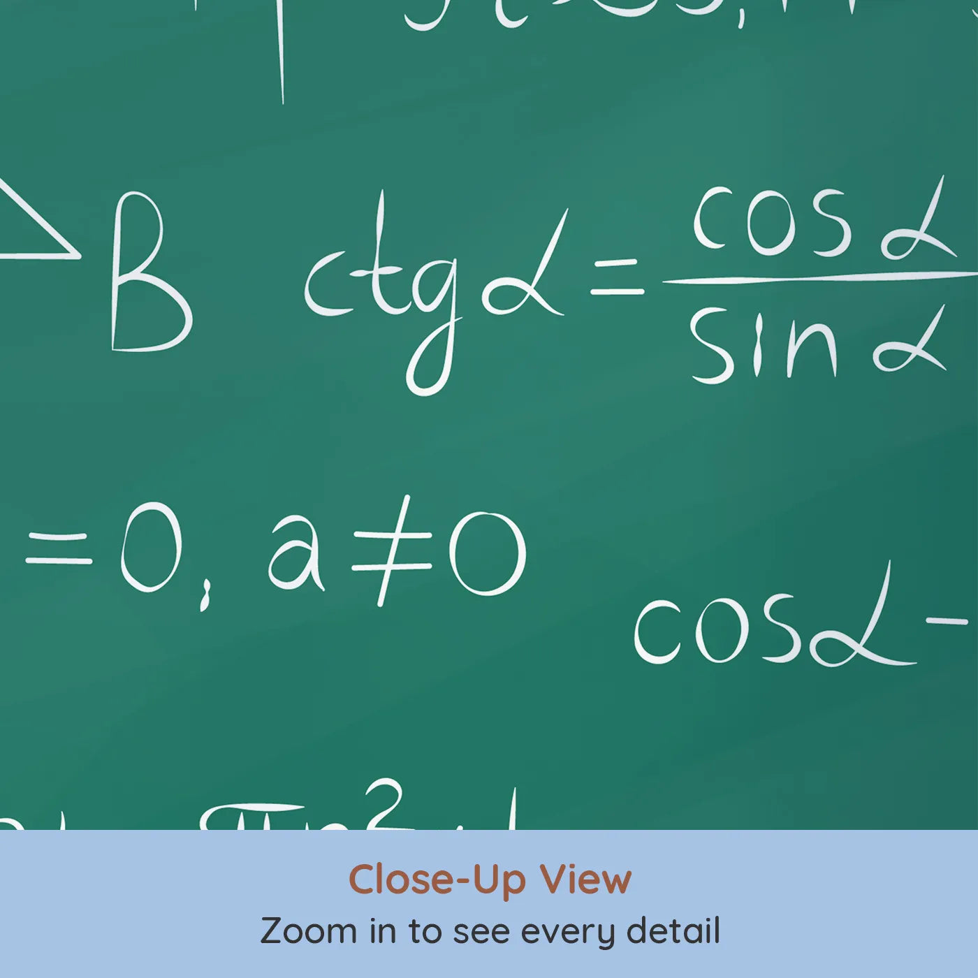 Close-up view of Whimsy Tots' Trigonometry Chalkboard Wall Mural (Turn Their Room into a Hub for Big Ideas).Gender-Neutral