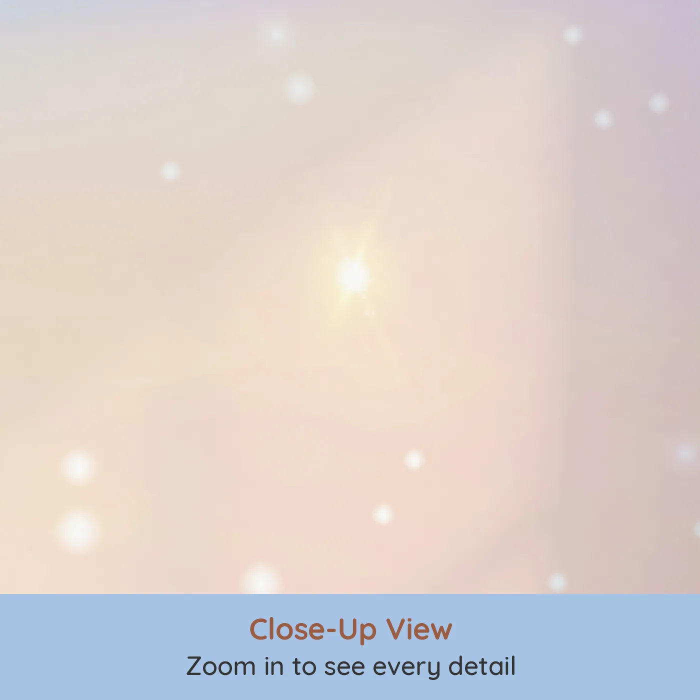 Close-up view of Whimsy Tots' Pastel Dream Cloud Wall Mural (Turn Their Room into a Soft and Gentle, Sparkling Sky).Gender-Neutral