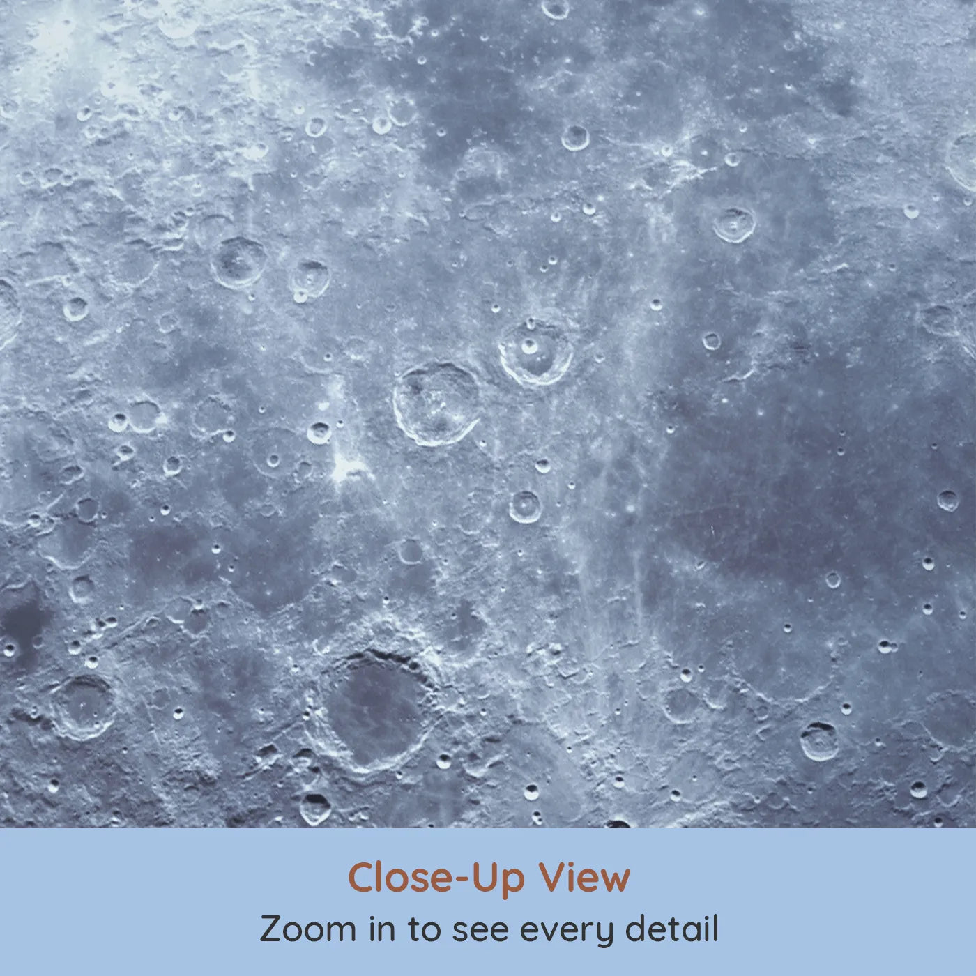 Close-up view of Whimsy Tots' The Moon Wall Mural (Turn Their Room into an Epic, Lunar Landscape).Gender-Neutral