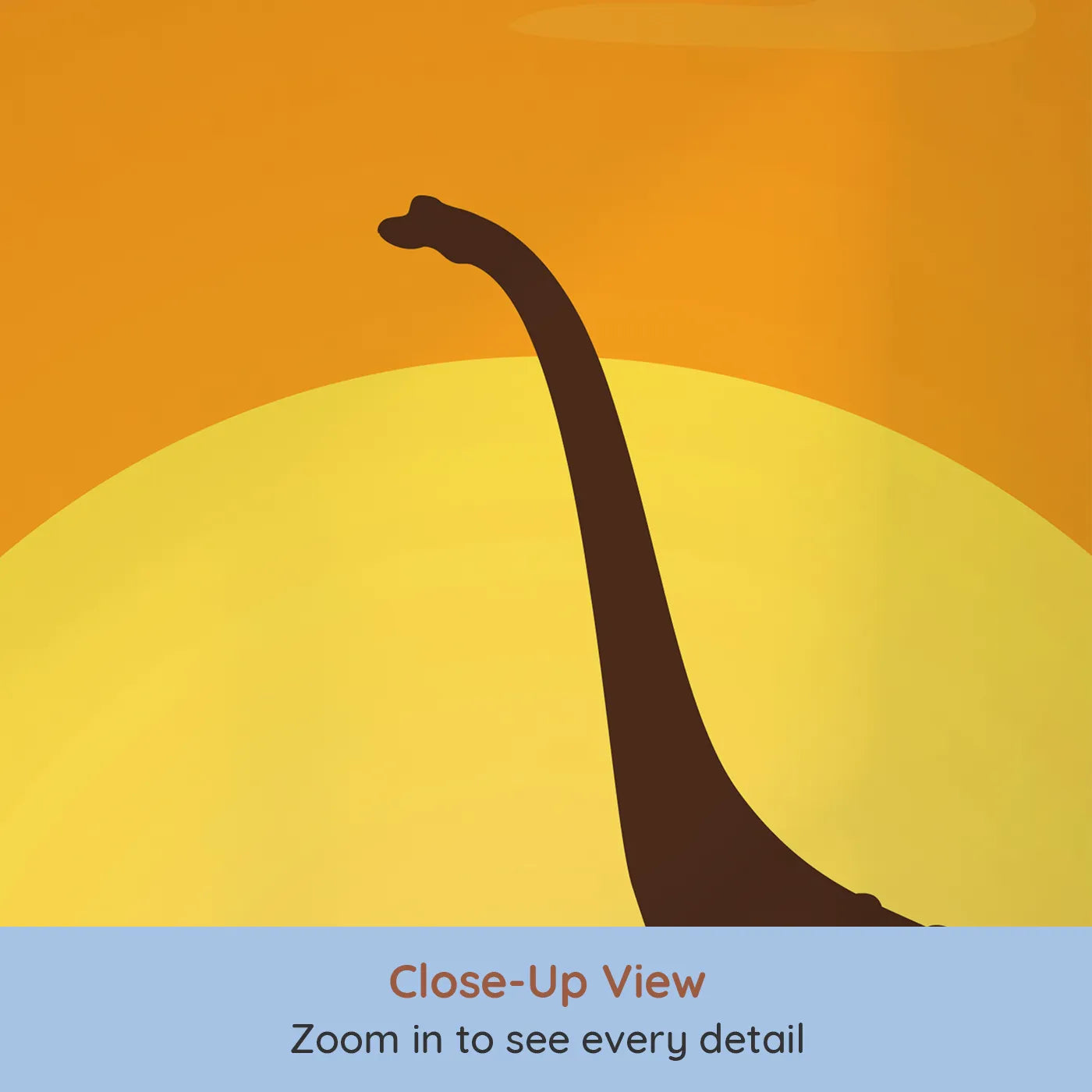 Close-up view of Whimsy Tots' Dinosaur Sunset Panorama Wall Mural (Turn Their Room into a Dramatic Prehistoric Landscape).Gender-Neutral