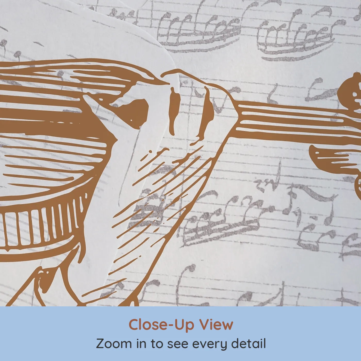 Close-up view of Whimsy Tots' Vintage Violinist Wall Mural (Turn Their Room into a Classic, Musical Masterpiece).Gender-Neutral