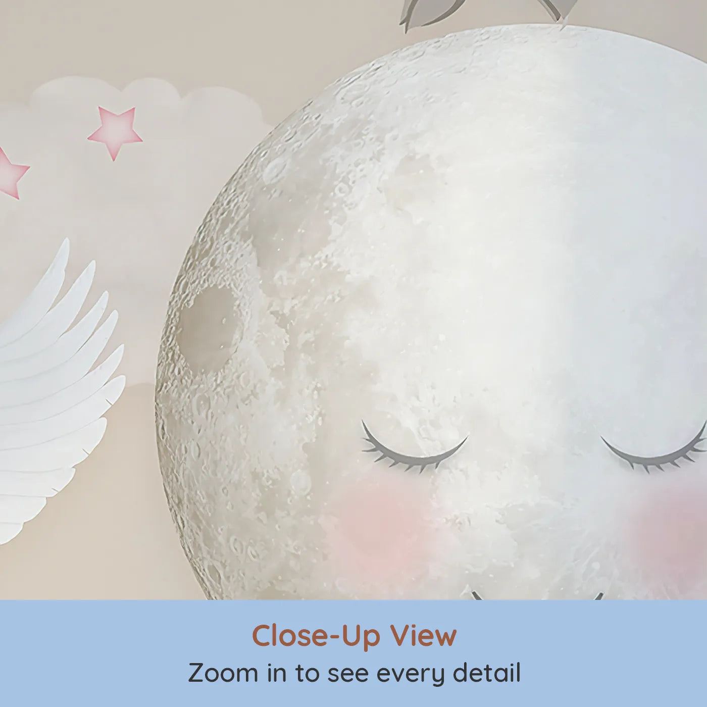 Close-up view of Whimsy Tots' Pegasus Moon Dance Wall Mural (Turn Their Room into a Magical, Starry Night Flight).Best for Girls
