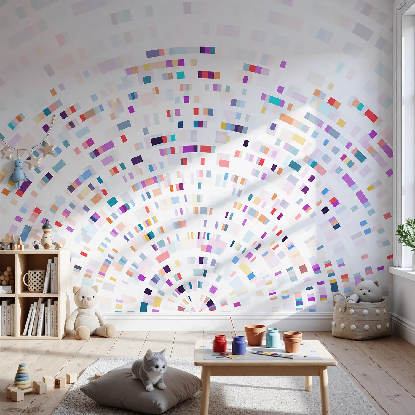 Front view of Whimsy Tots' Data Arc Wall Mural