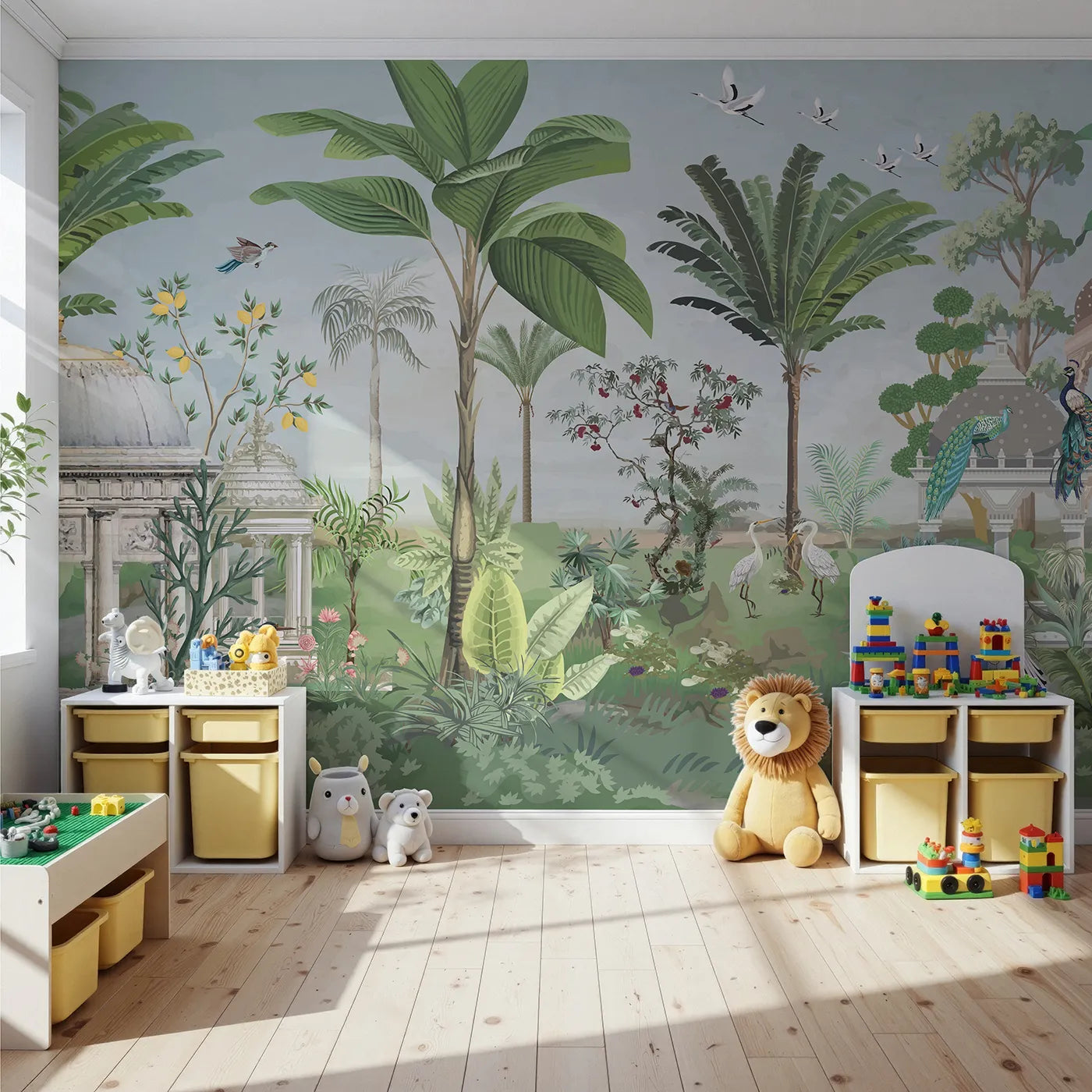 Front view of Whimsy Tots' Indian Palace Garden Wall Mural