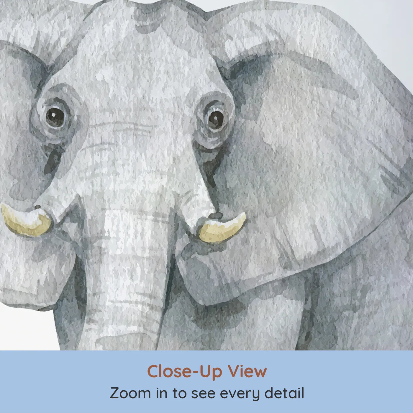 Close-up view of Whimsy Tots' Jungle Friends Gathering Wall Mural in Color (Turn Their Room into a Majestic, Lifelike Safari).Gender-Neutral