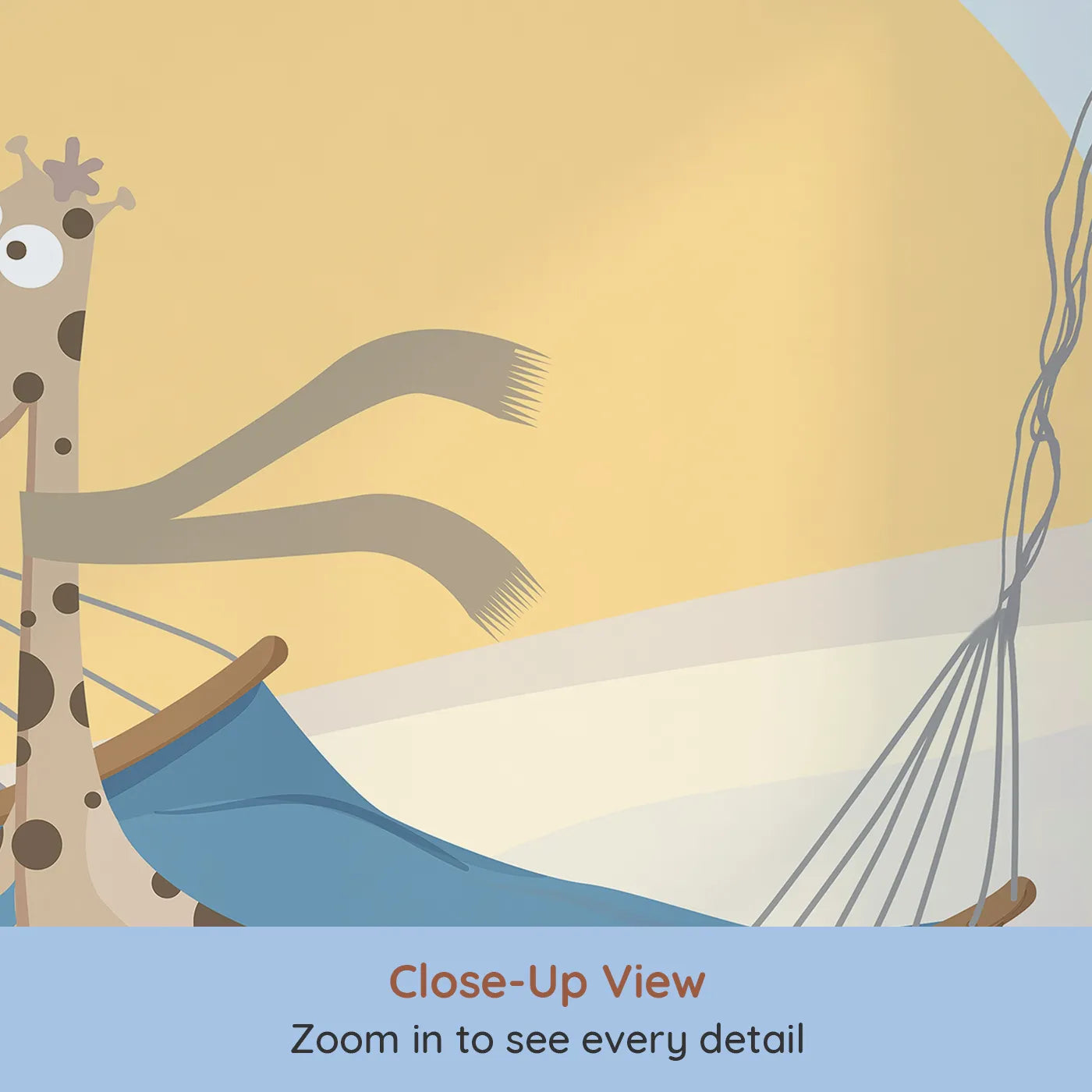 Close-up view of Whimsy Tots' Winter Safari Adventure Wall Mural (Turn Their Room into a Whimsical, Snowy Expedition).Gender-Neutral