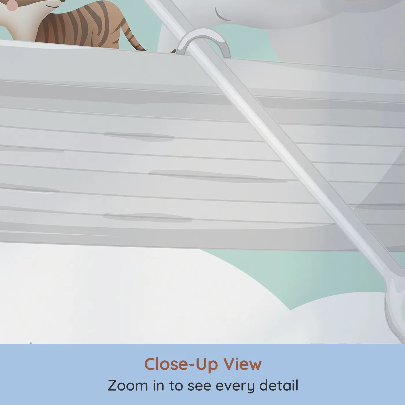Close-up view of Whimsy Tots' Starry Sky Boat Ride Wall Mural (Turn Their Room into a Magical, Dreamy Voyage).Gender-Neutral