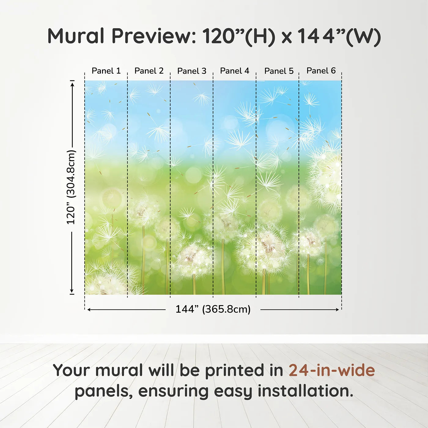 Whimsy Tots Animal World Map Wall Mural in Tealdimension view (120" H x 144" W). Printed in six 24-inch-wide panels. Gender-Neutral