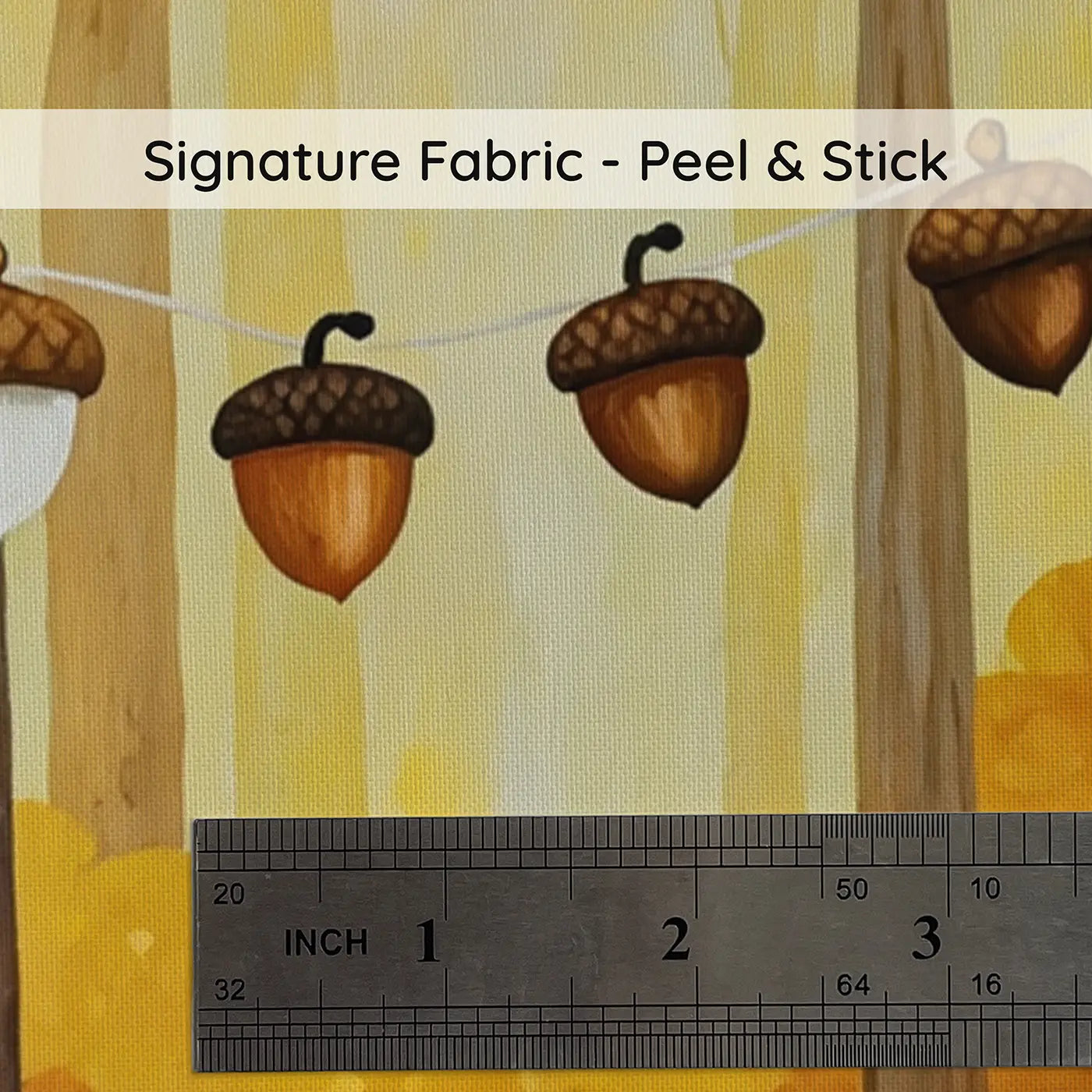 Fabric texture close-up of Woodland Squirrel Postal Wallpaper Mural by Whimsy Tots