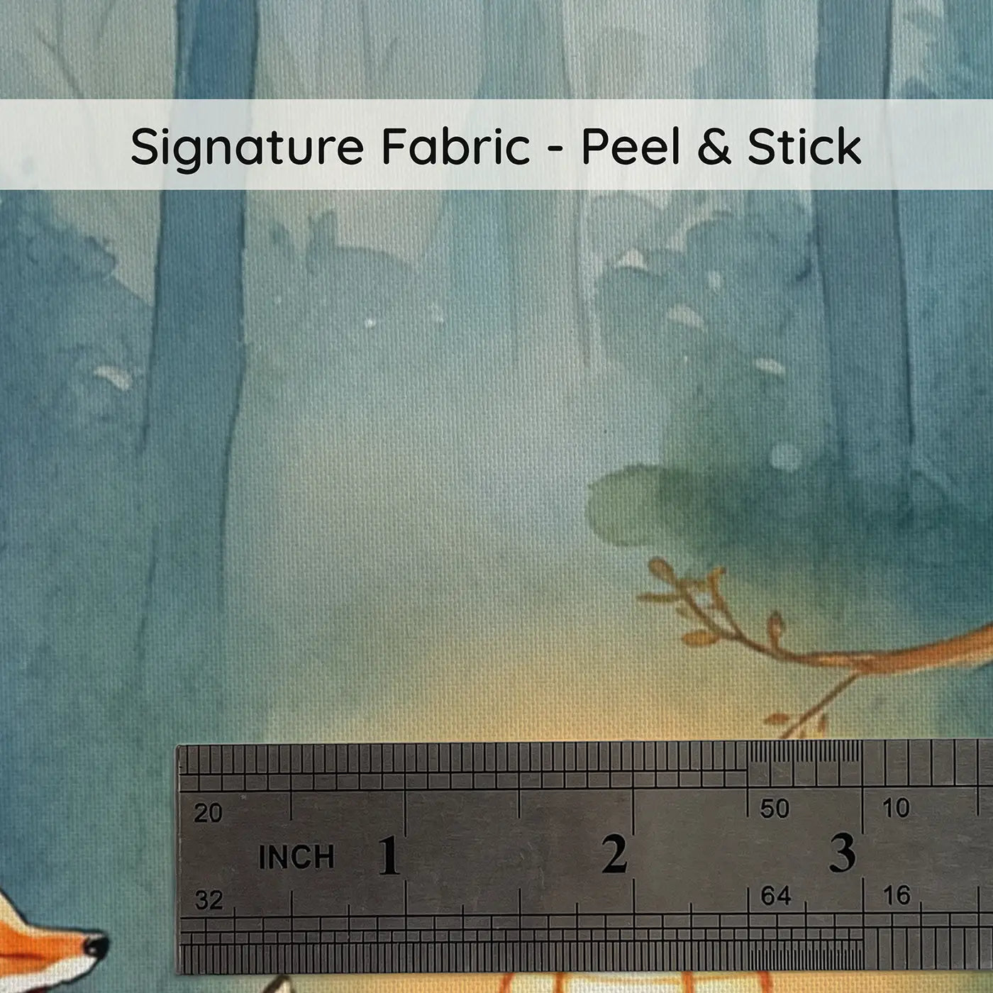 Fabric texture close-up of Forest Story Time Lantern Wallpaper Mural by Whimsy Tots