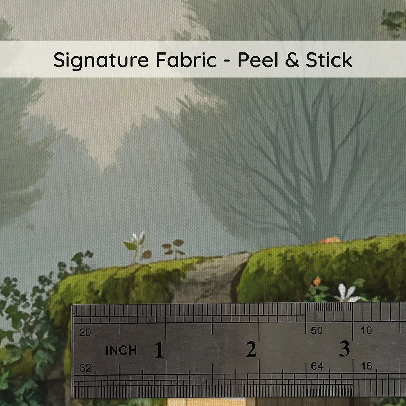 Fabric texture close-up of Secret Garden Door Discovery Wallpaper Mural by Whimsy Tots