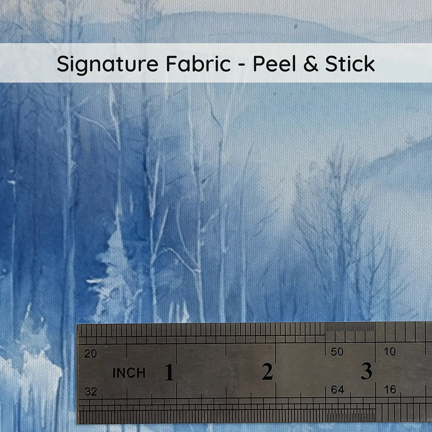 Fabric texture close-up of Frozen Forest Icicles Frost Wallpaper Mural by Whimsy Tots