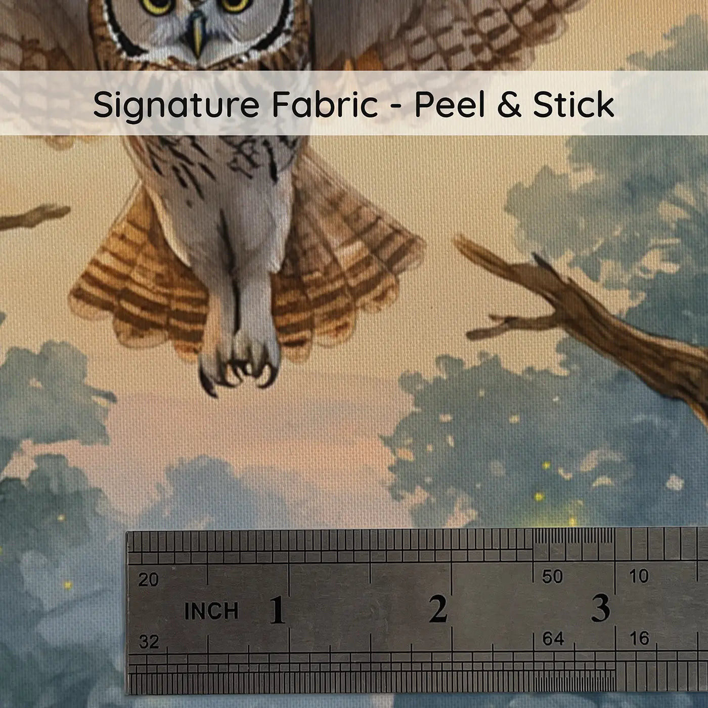 Fabric texture close-up of Owl Flying Lesson Wallpaper Mural by Whimsy Tots