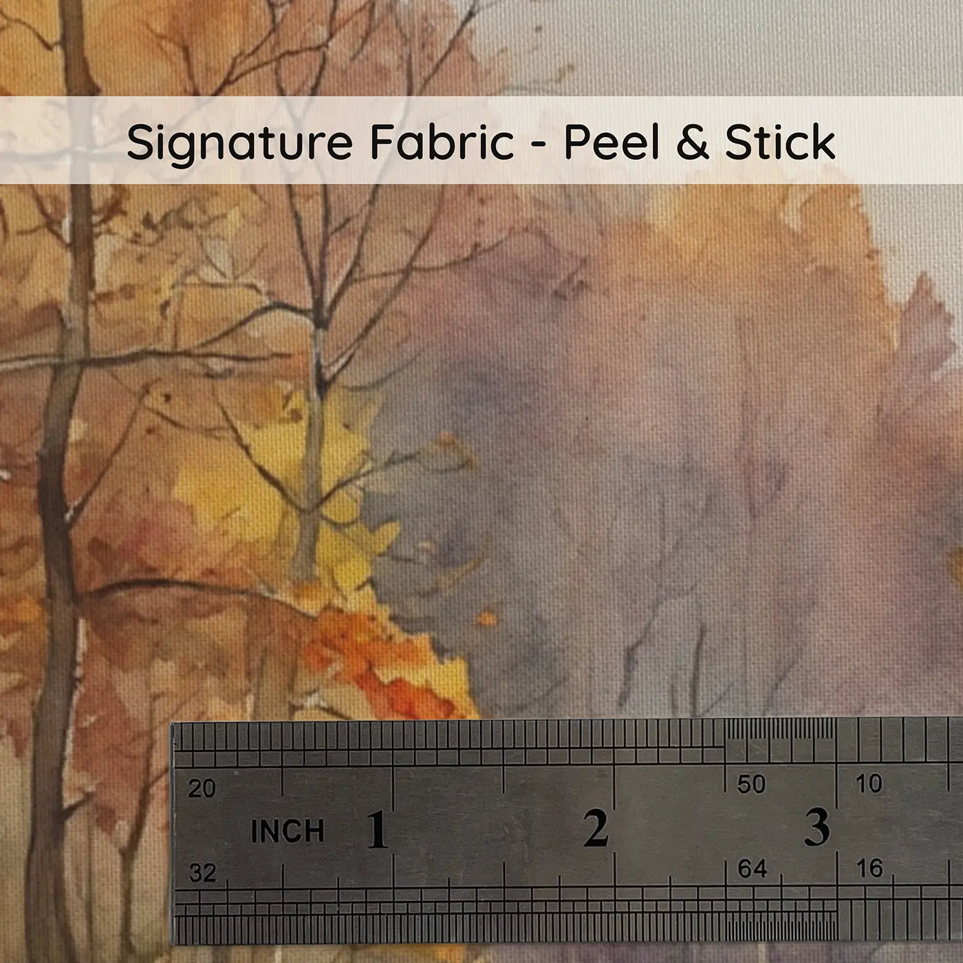 Fabric texture close-up of Autumn Leaf Carpet Forest Wallpaper Mural by Whimsy Tots