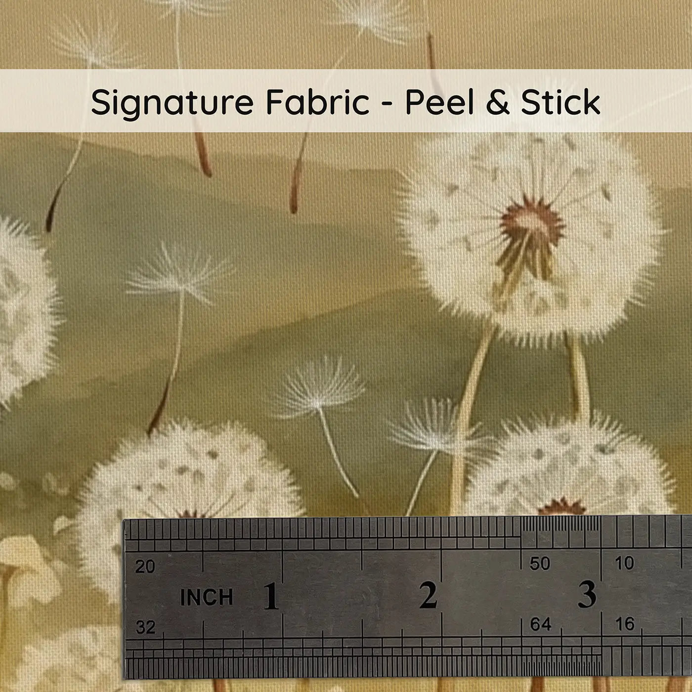 Fabric texture close-up of Dandelion Bunny Meadow Wallpaper Mural by Whimsy Tots