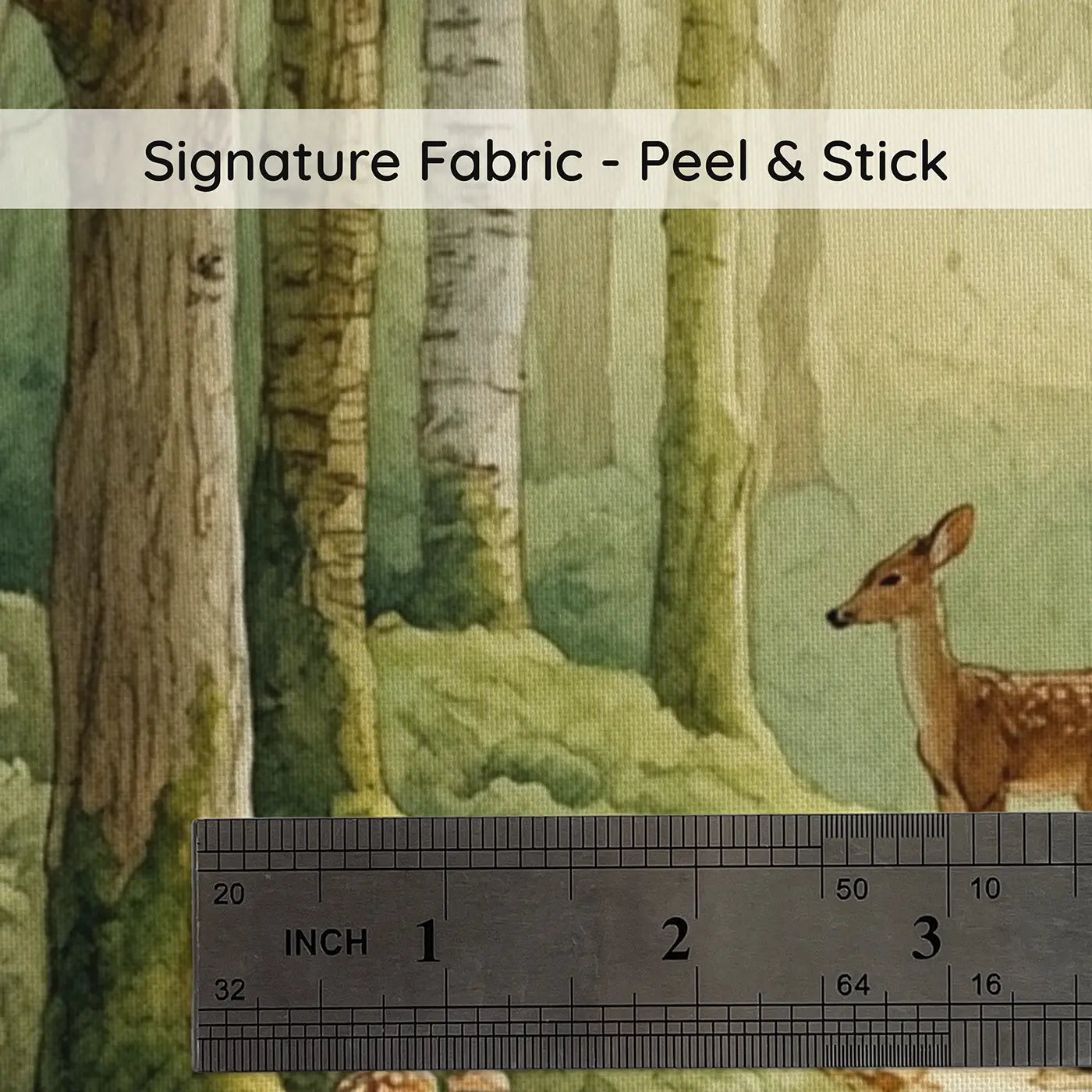Fabric texture close-up of Enchanted Woodland Path Wallpaper Mural by Whimsy Tots