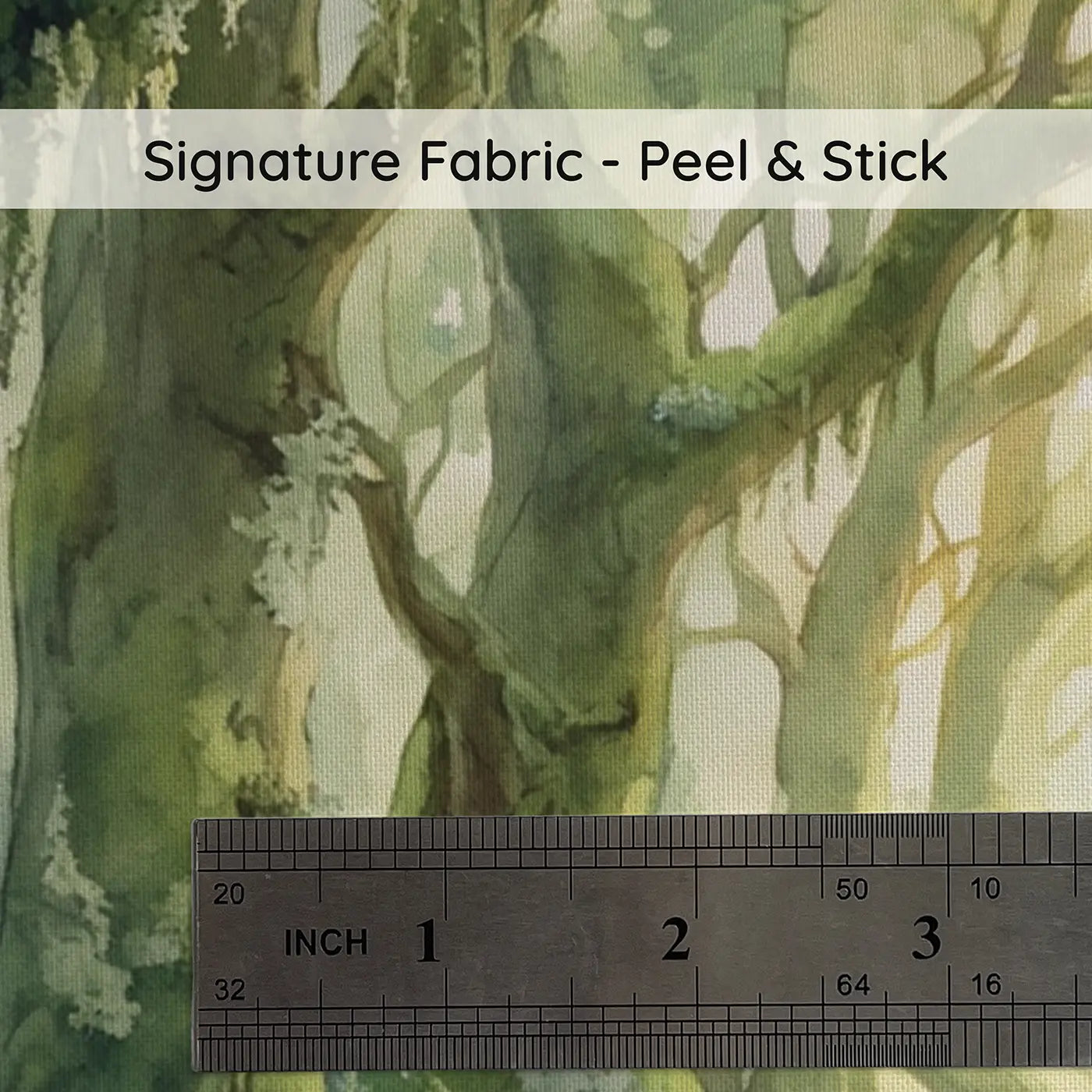 Fabric texture close-up of Enchanted Moss Tunnel Forest Wallpaper Mural by Whimsy Tots