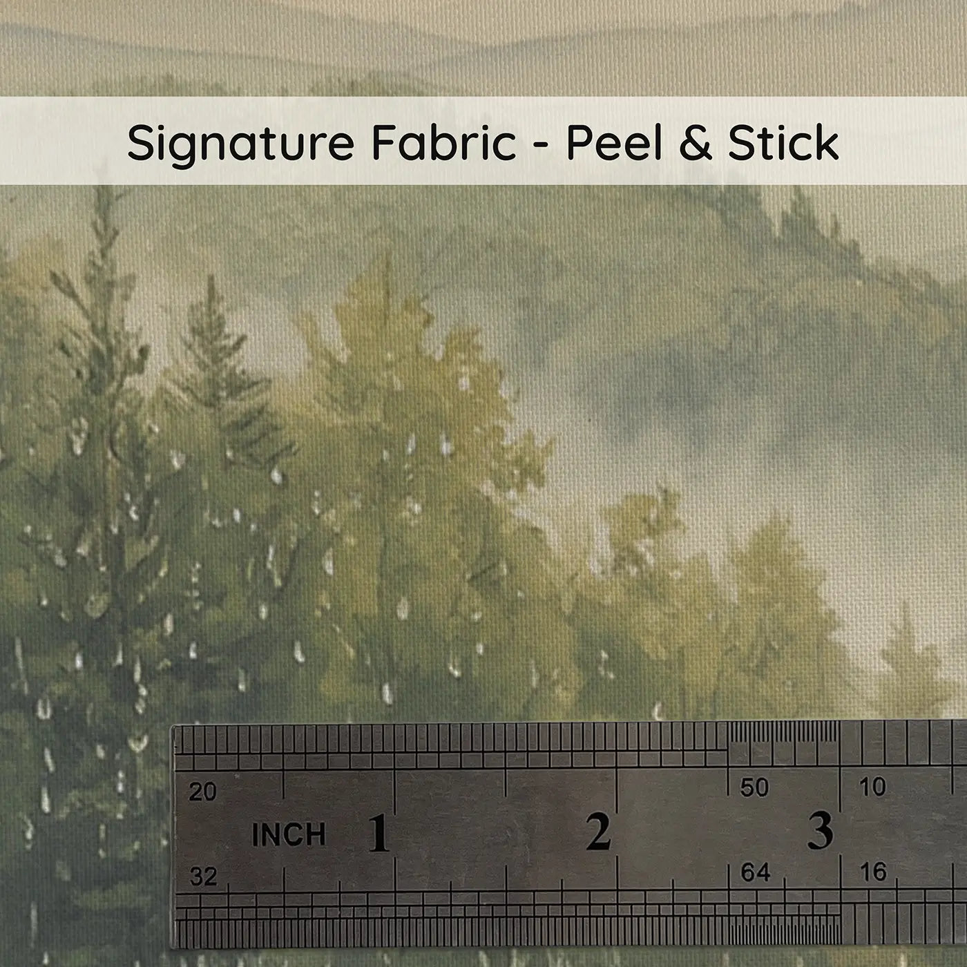 Fabric texture close-up of Forest After Rain Everything Wallpaper Mural by Whimsy Tots