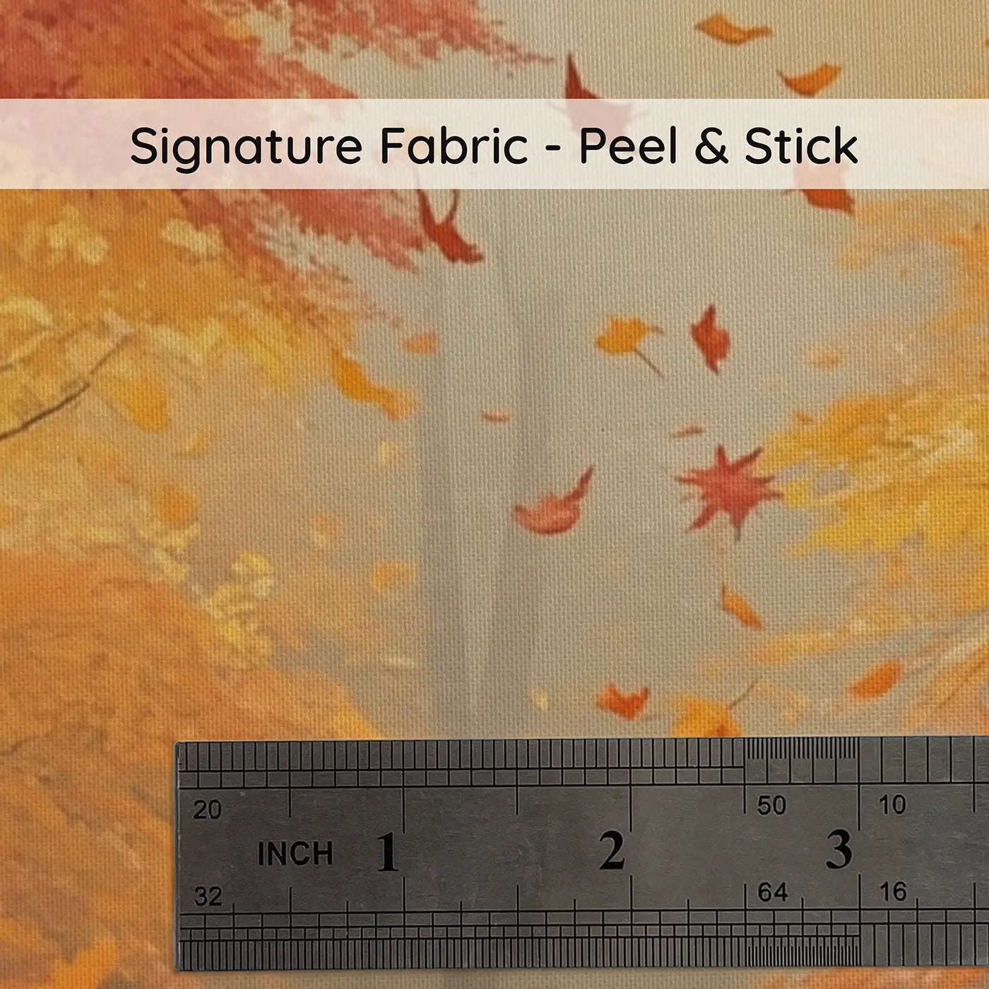 Fabric texture close-up of Autumn Maple Leaf Shower Wallpaper Mural by Whimsy Tots