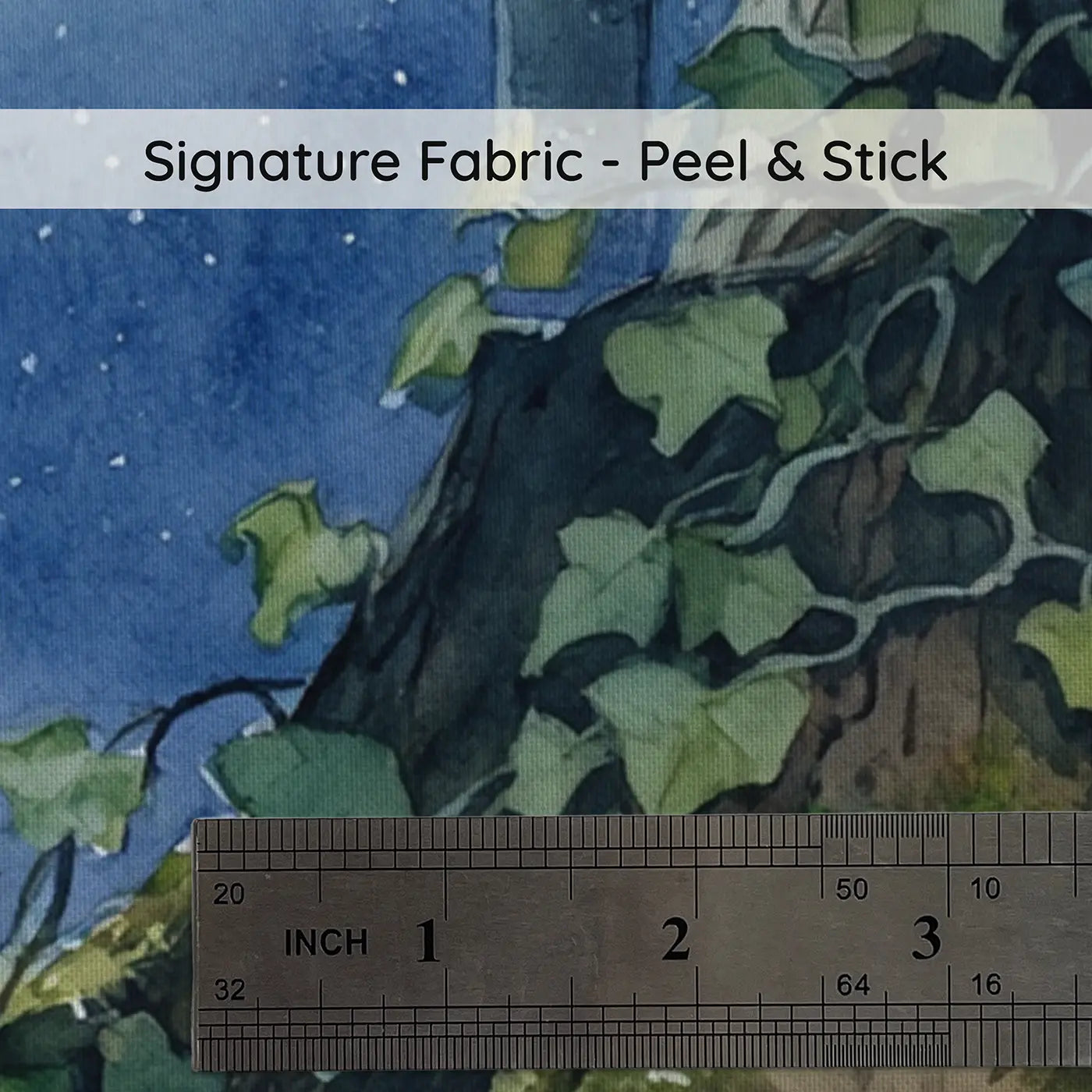 Fabric texture close-up of Sleeping Hedgehog Root Hollow Wallpaper Mural by Whimsy Tots