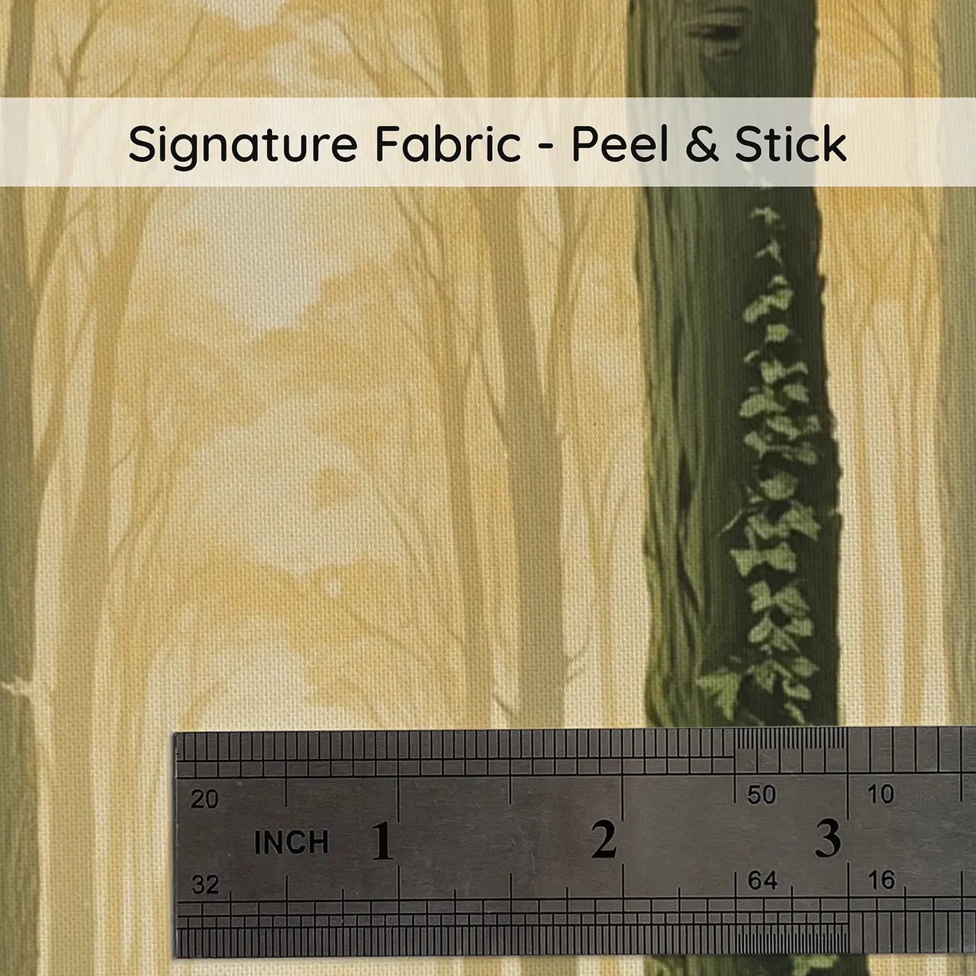 Fabric texture close-up of Ancient Forest Dawn Cathedral Wallpaper Mural by Whimsy Tots