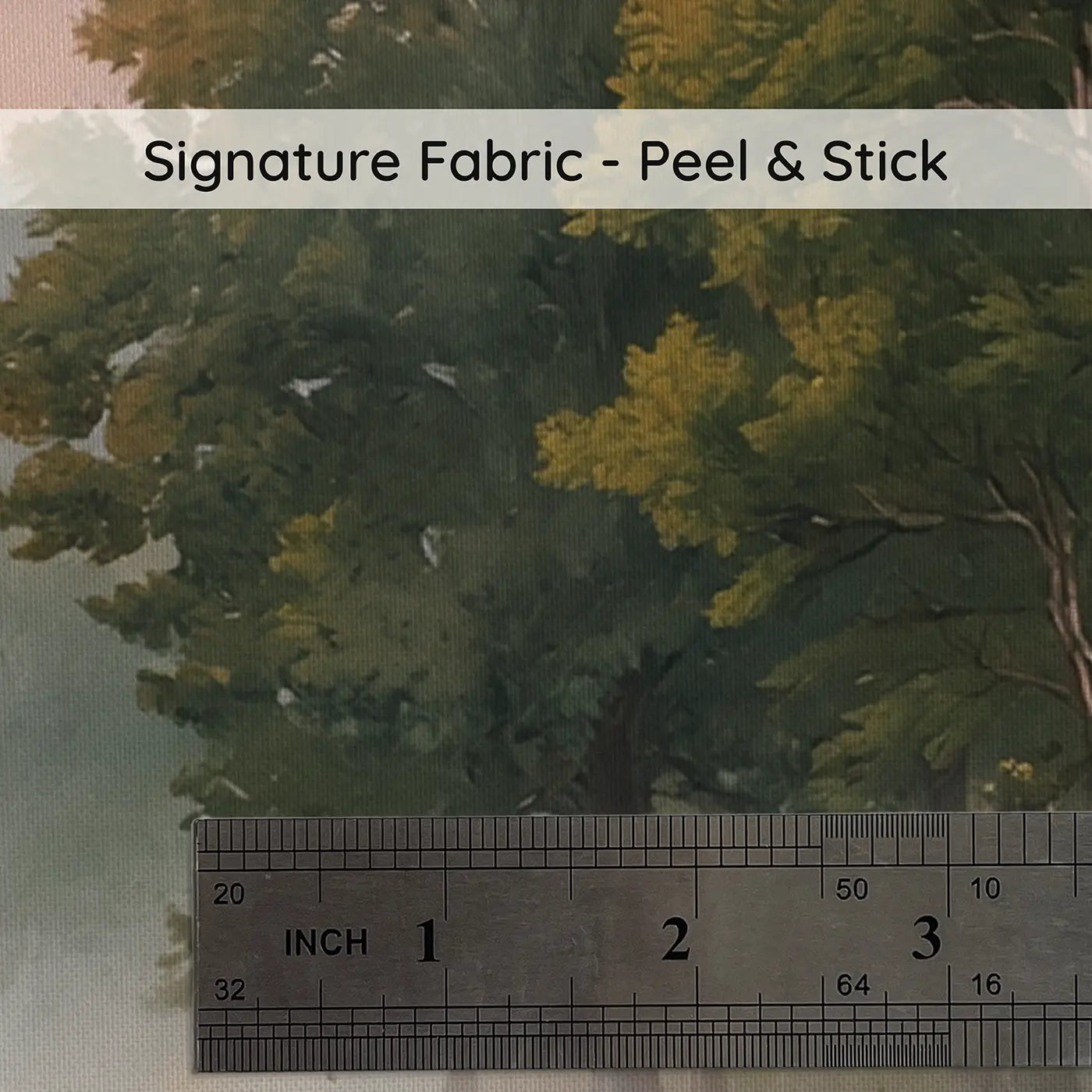 Fabric texture close-up of Misty Meadow Deer Family Wallpaper Mural by Whimsy Tots
