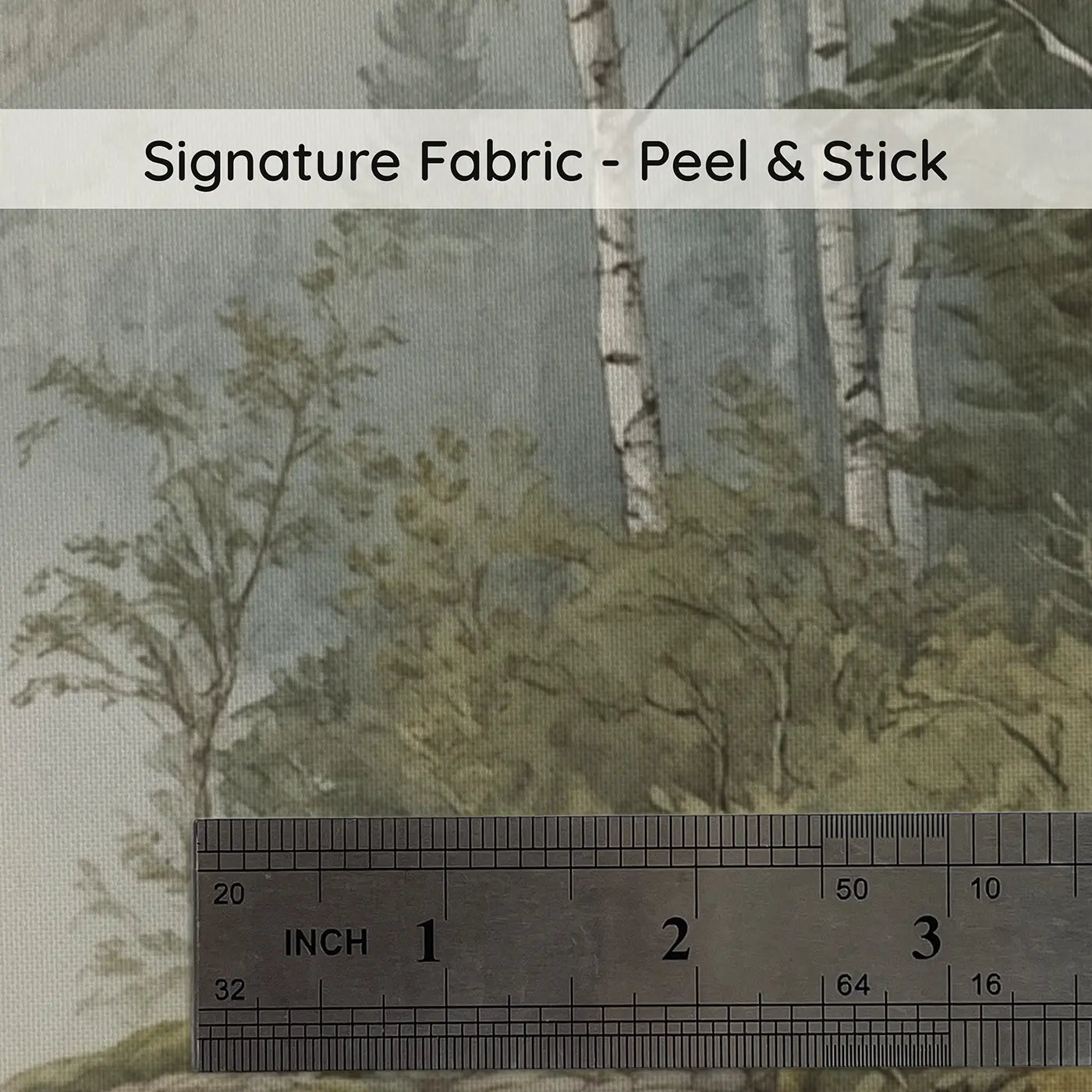 Fabric texture close-up of Bear Family Stream Crossing Wallpaper Mural by Whimsy Tots